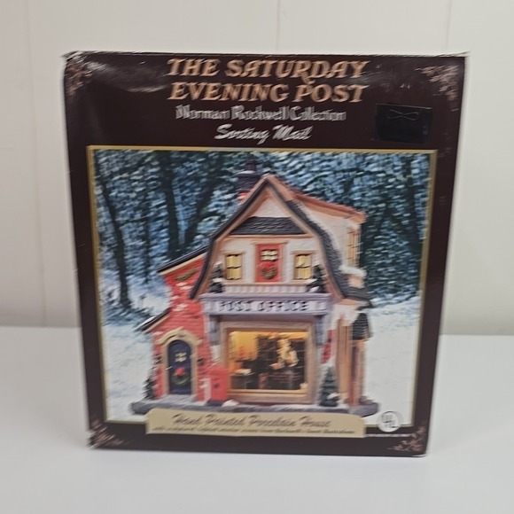 The Saturday Evening Post Norman Rockwell Collection SORTING MAIL Porcelain Hous - Picture 10 of 12